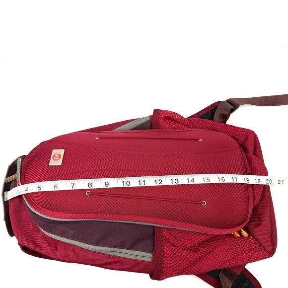 Merrell Backpack Dark Red Canvas Hard Shell Hiking Medium Unisex Outdoor - Picture 13 of 14